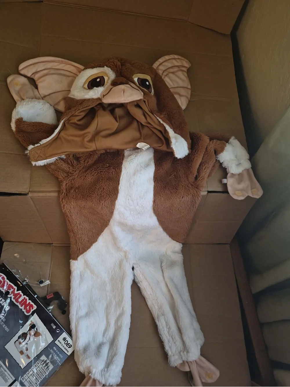 Gizmo Infant Brown and White Plush Character Costume - Gremlins